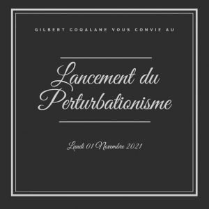 Carton d'invitation du lancement du Perturbationisme, 2021