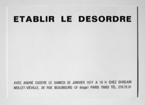 André Cadere : Établir le désordre, 1977